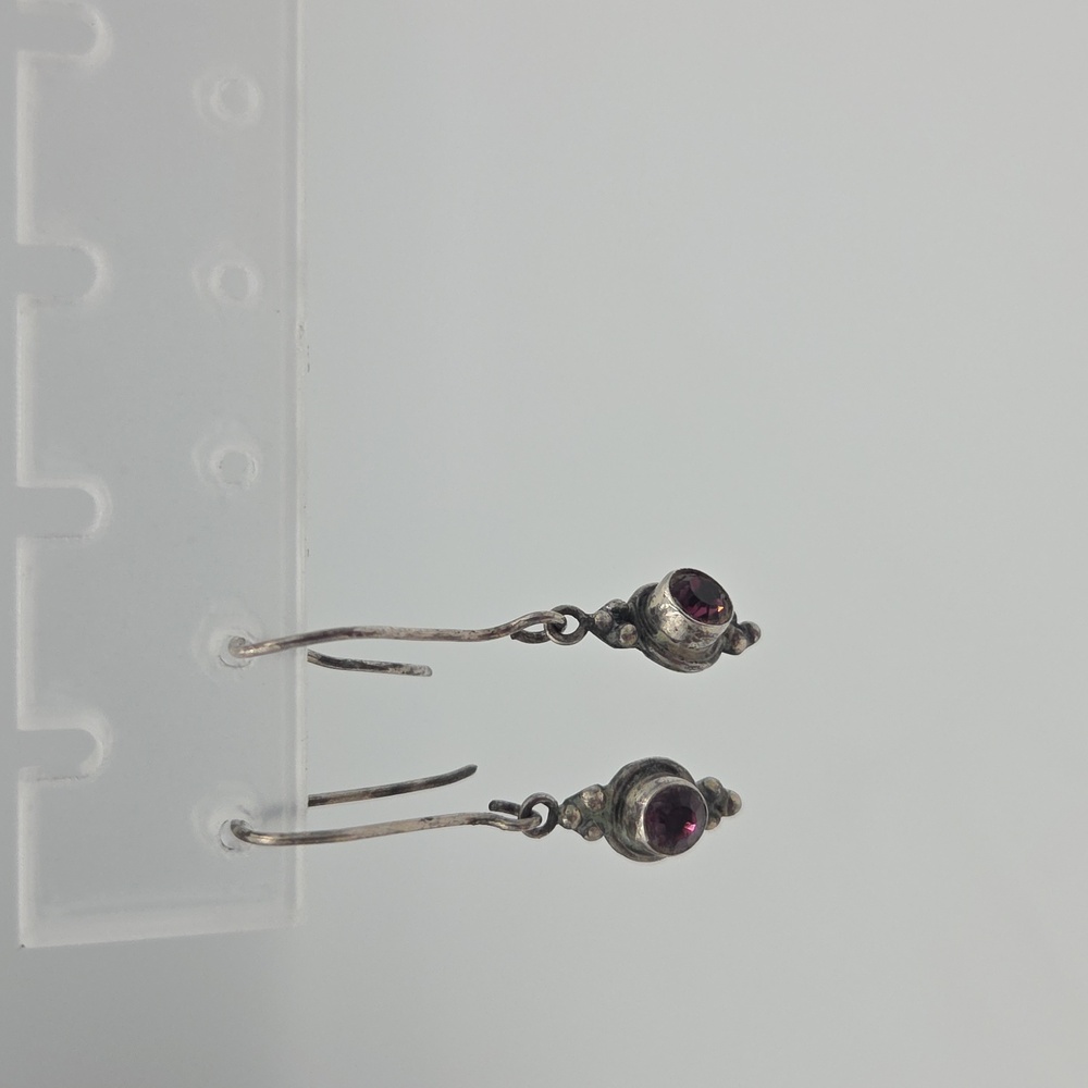 Small Amethyst Sterling Silver Earrings